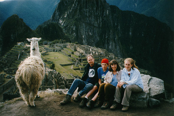Family at Machu Picchu